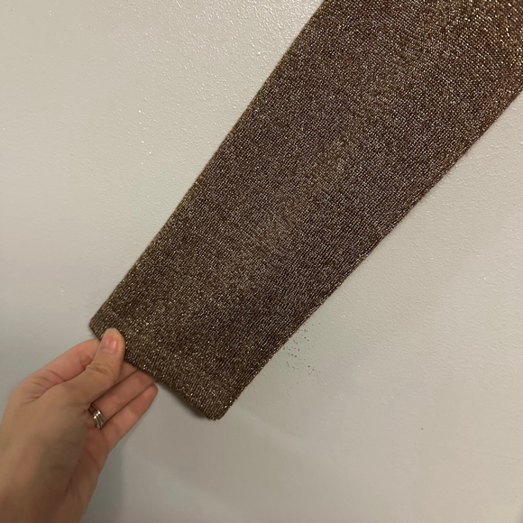 Women's Chico's Gold Brown Sequin Cardigan Sweater Size 0 longline long sleeve - Picture 12 of 12